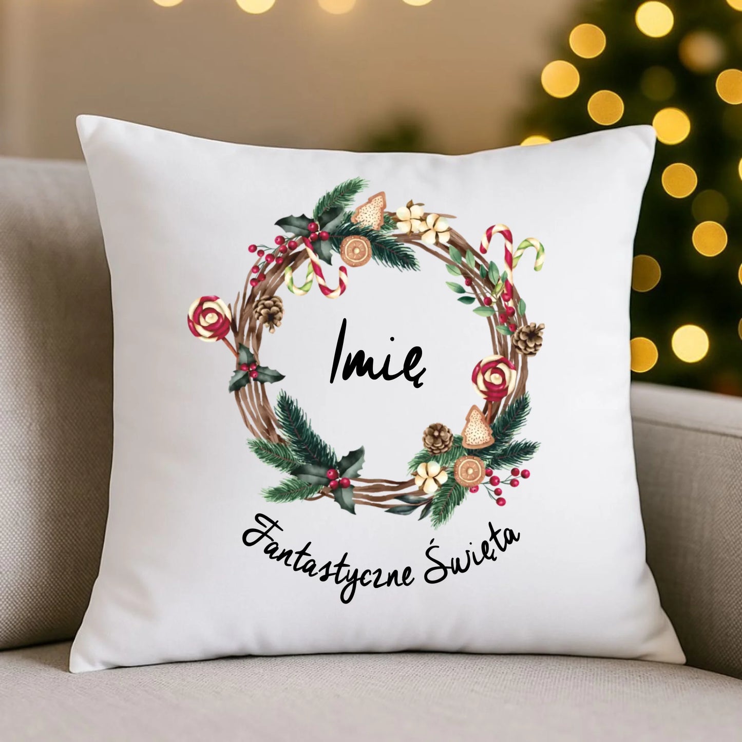 Poduszka świąteczna - Fantastyczne Święta - personalizowana BN14 - StoryCups.pl