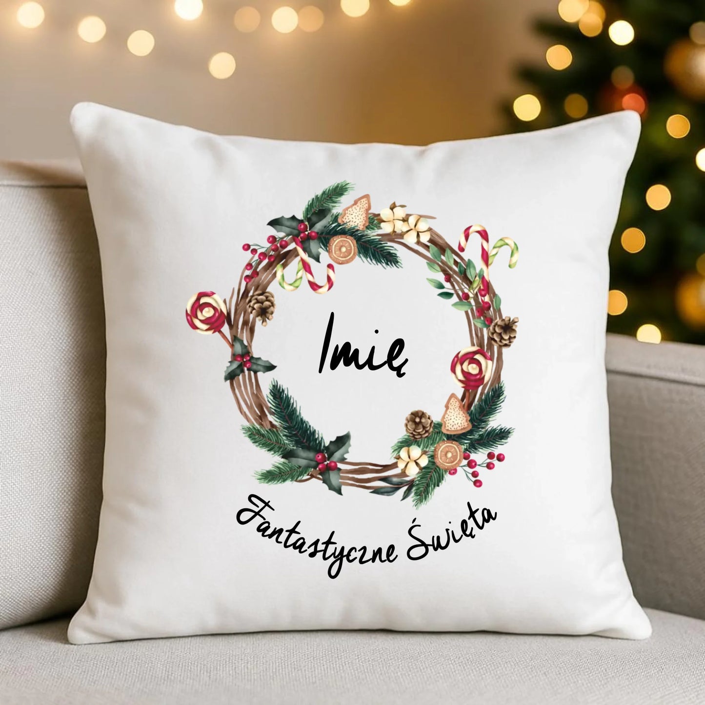 Poduszka świąteczna - Fantastyczne Święta - personalizowana BN14 - StoryCups.pl