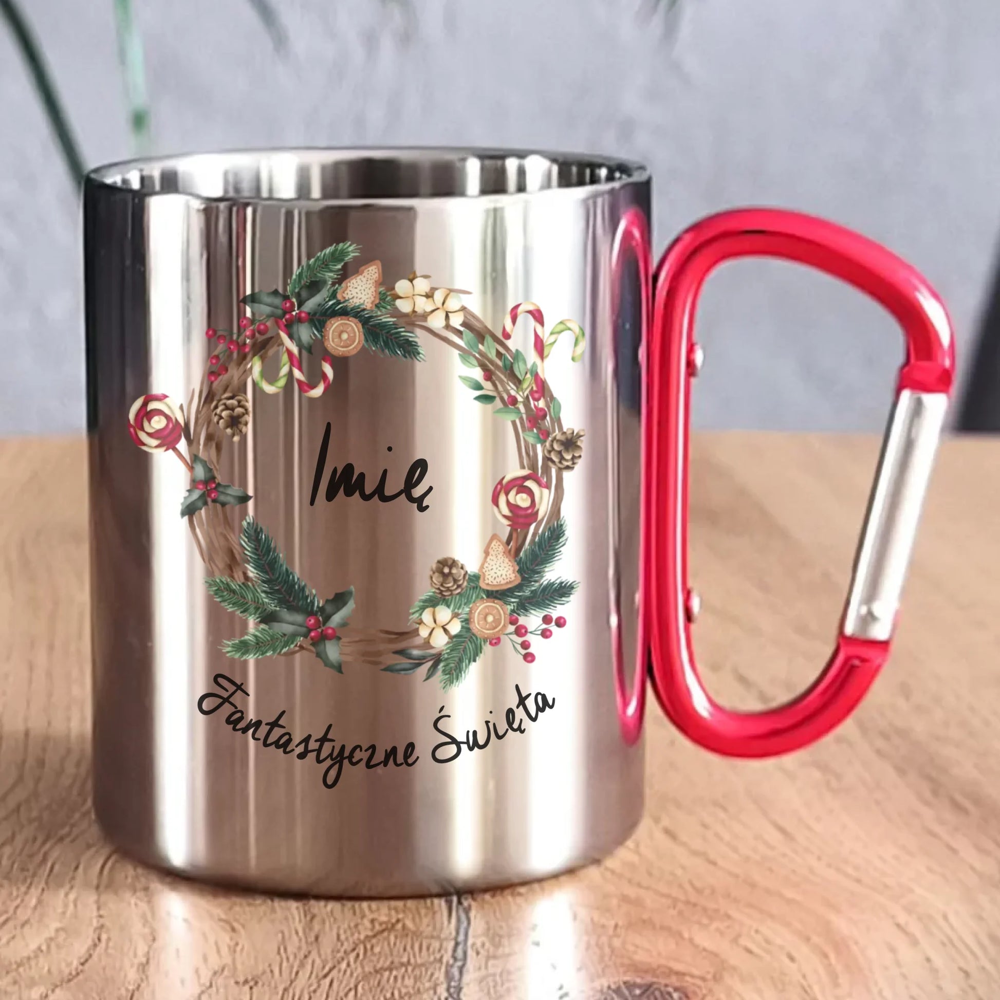Kubek metalowy świąteczny - Fantastyczne Święta - personalizowany BN14 - StoryCups.pl