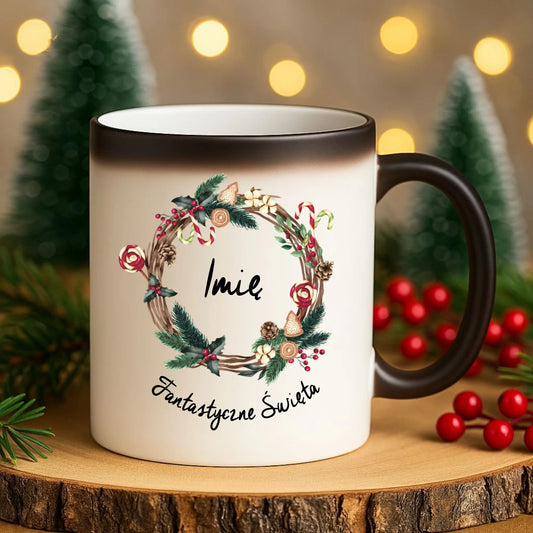 Kubek magiczny świąteczny - Fantastyczne Święta - personalizowany BN14 - StoryCups.pl