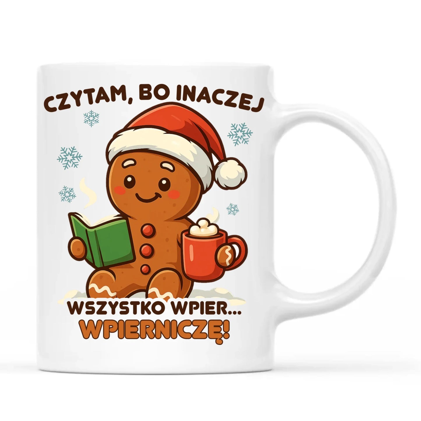 Kubek świąteczny - Czytam, bo inaczej wszystko wpier... wpierniczę BN79 - StoryCups.pl