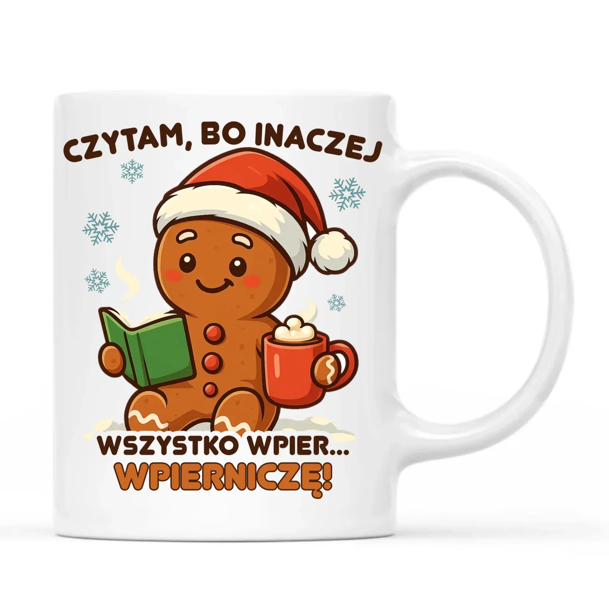 Kubek świąteczny - Czytam, bo inaczej wszystko wpier... wpierniczę BN79 - StoryCups.pl