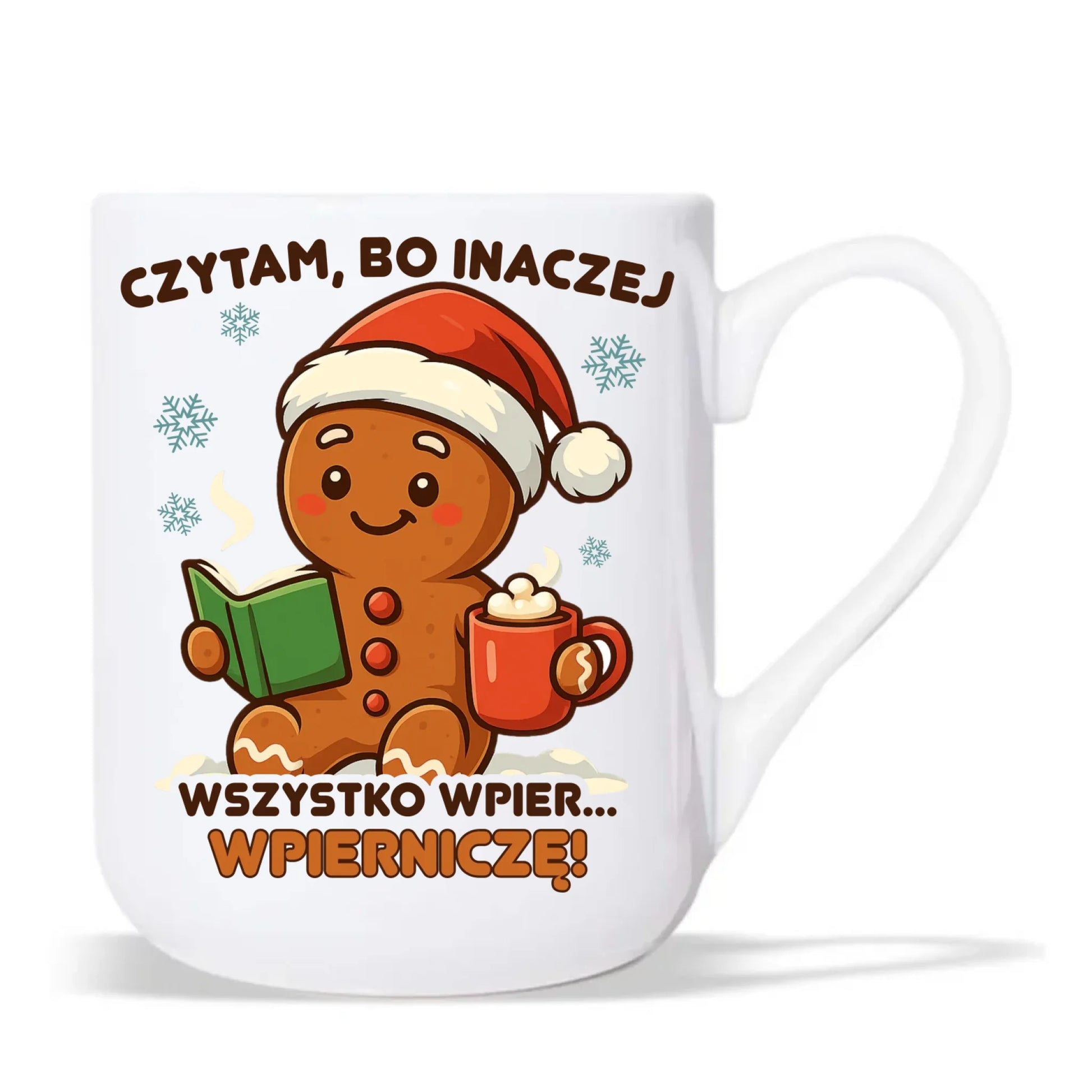 Kubek elegant świąteczny - Czytam, bo inaczej wszystko wpier... wpierniczę BN79 - StoryCups.pl