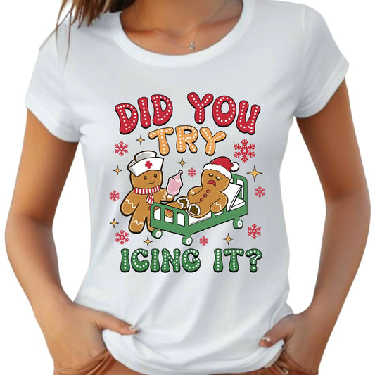 Koszulka damska świąteczna - Did you try icing it? BN78 - StoryCups.pl