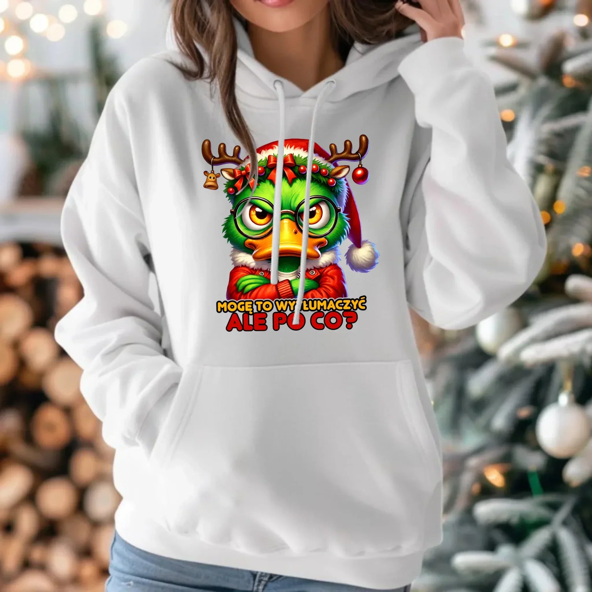 Bluza damska z kapturem świąteczna - Mogę to wytłumaczyć Ale po co? BN77 - StoryCups.pl