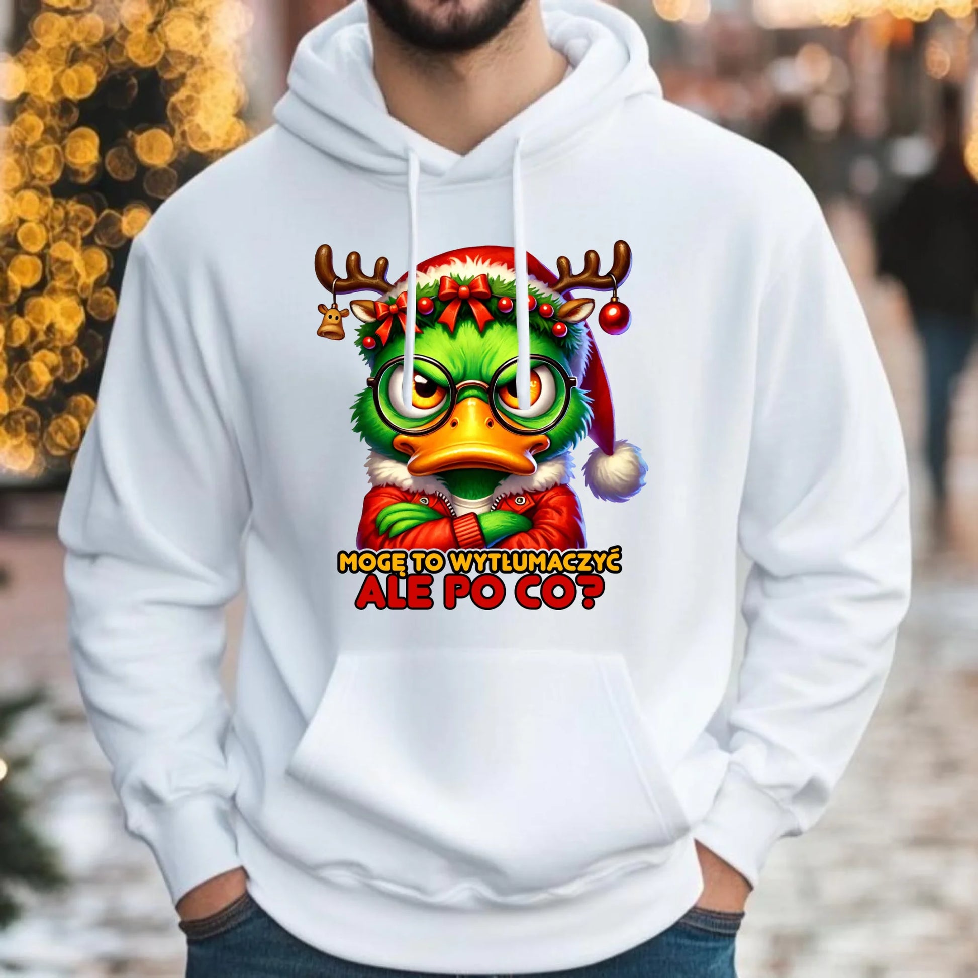 Bluza męska z kapturem świąteczna - Mogę to wytłumaczyć Ale po co? BN77 - StoryCups.pl