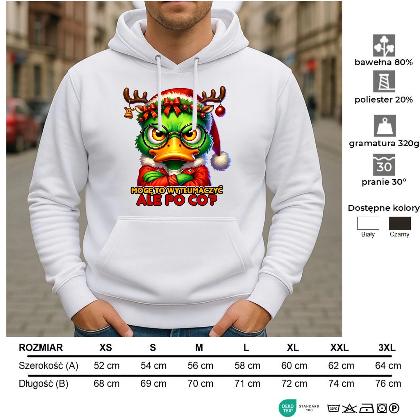 Bluza męska z kapturem świąteczna - Mogę to wytłumaczyć Ale po co? BN77 - StoryCups.pl