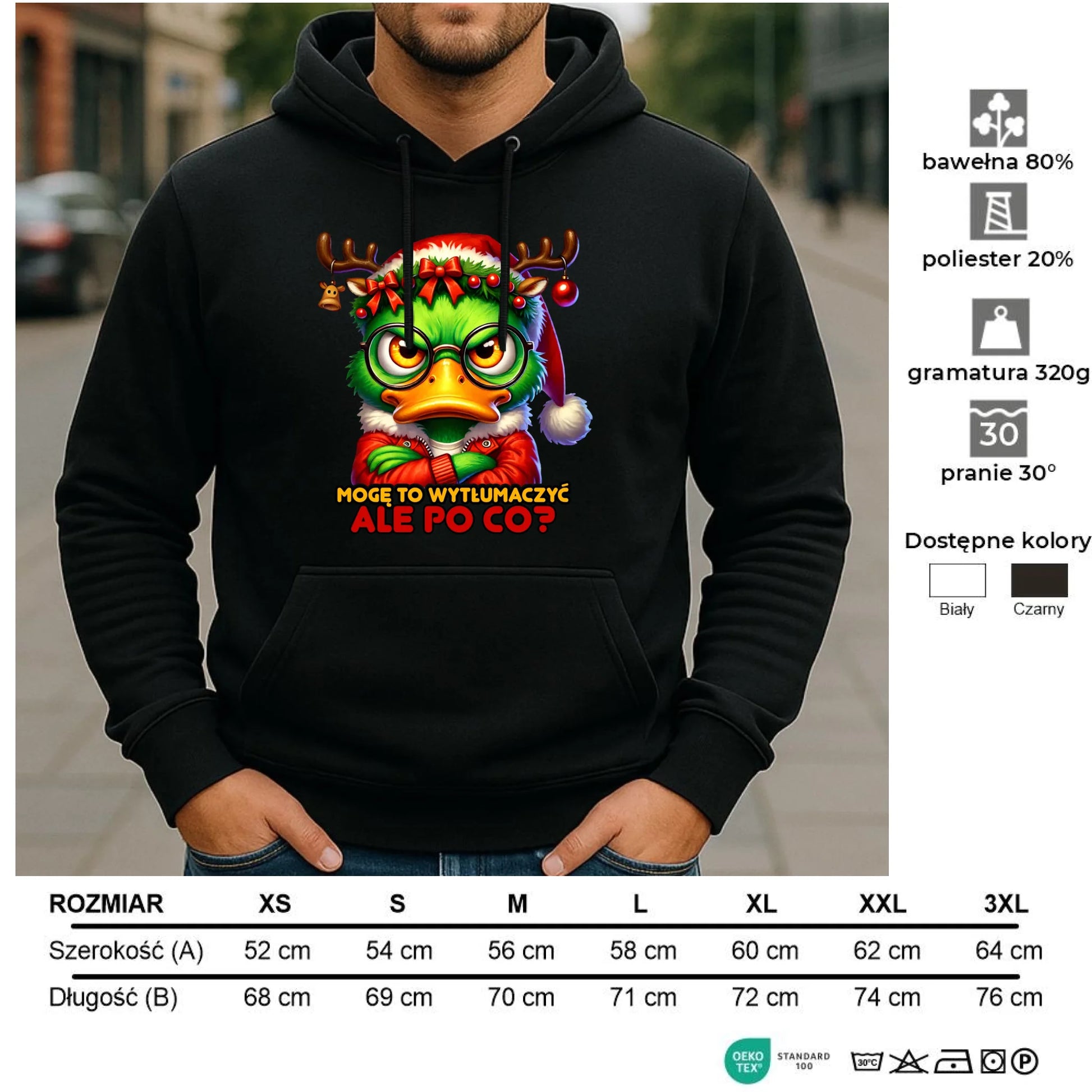 Bluza męska z kapturem świąteczna - Mogę to wytłumaczyć Ale po co? BN77 - StoryCups.pl