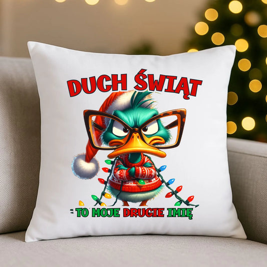 Poduszka świąteczna - Duch Świąt to moje drugie imię BN76 - StoryCups.pl