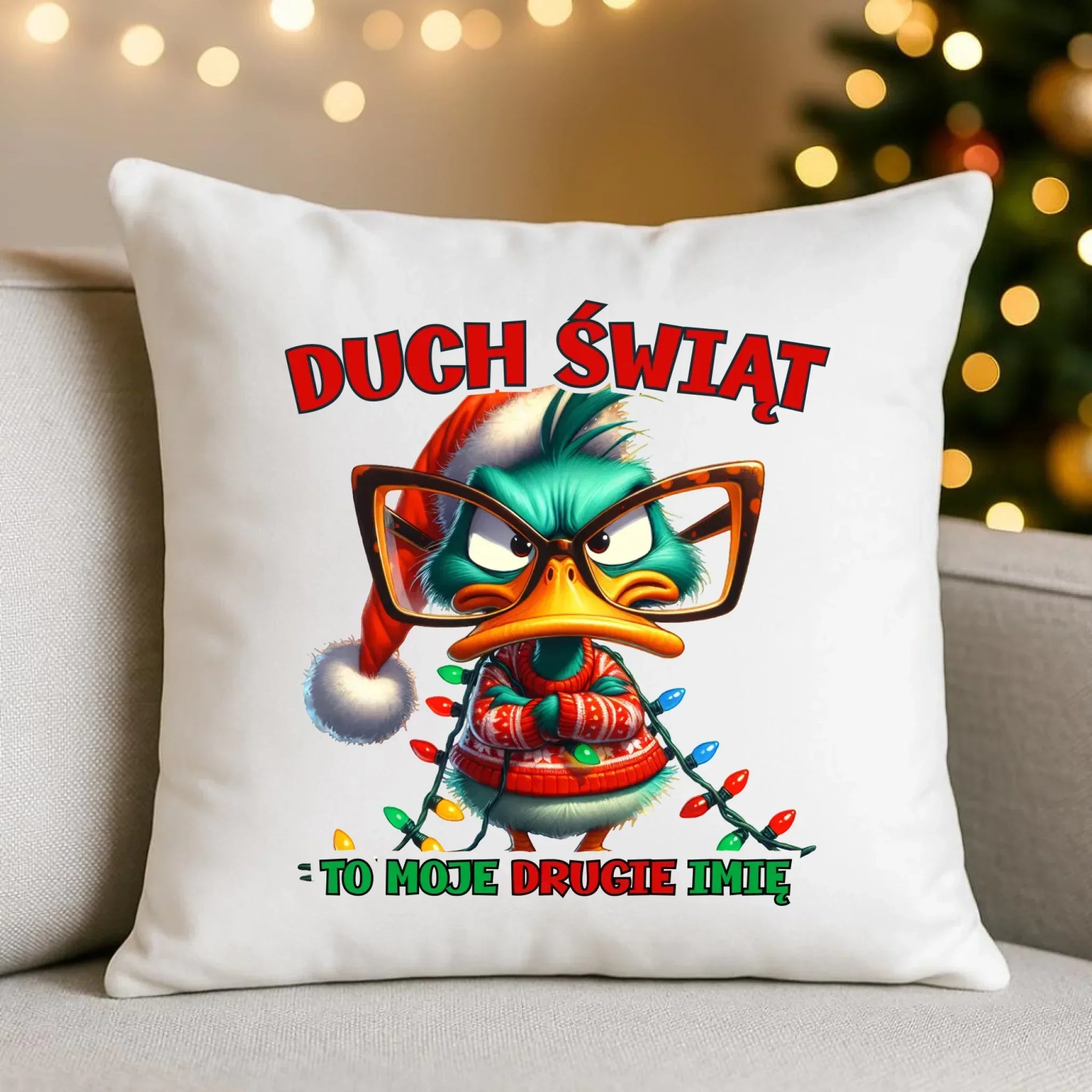 Poduszka świąteczna - Duch Świąt to moje drugie imię BN76 - StoryCups.pl