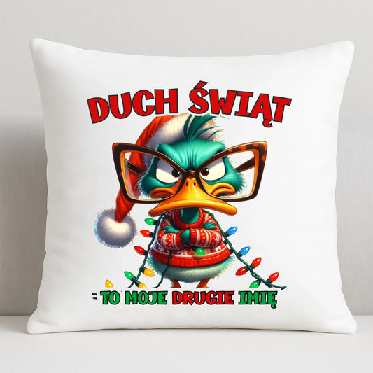 Poduszka świąteczna - Duch Świąt to moje drugie imię BN76 - StoryCups.pl
