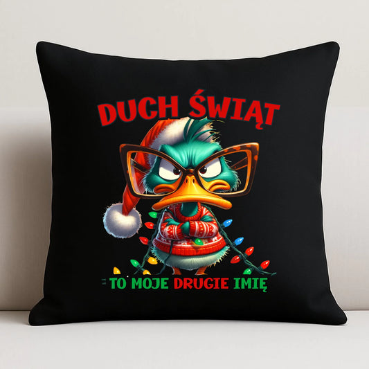 Poduszka dekoracyjna świąteczna - Duch Świąt to moje drugie imię BN76 - StoryCups.pl