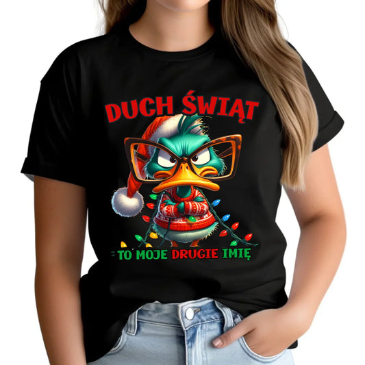 Koszulka damska świąteczna - Duch Świąt to moje drugie imię BN76 - StoryCups.pl