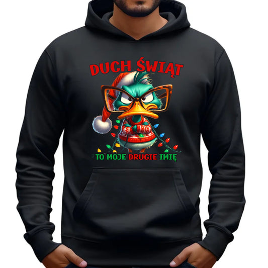 Bluza męska z kapturem świąteczna - Duch Świąt to moje drugie imię BN76 - StoryCups.pl