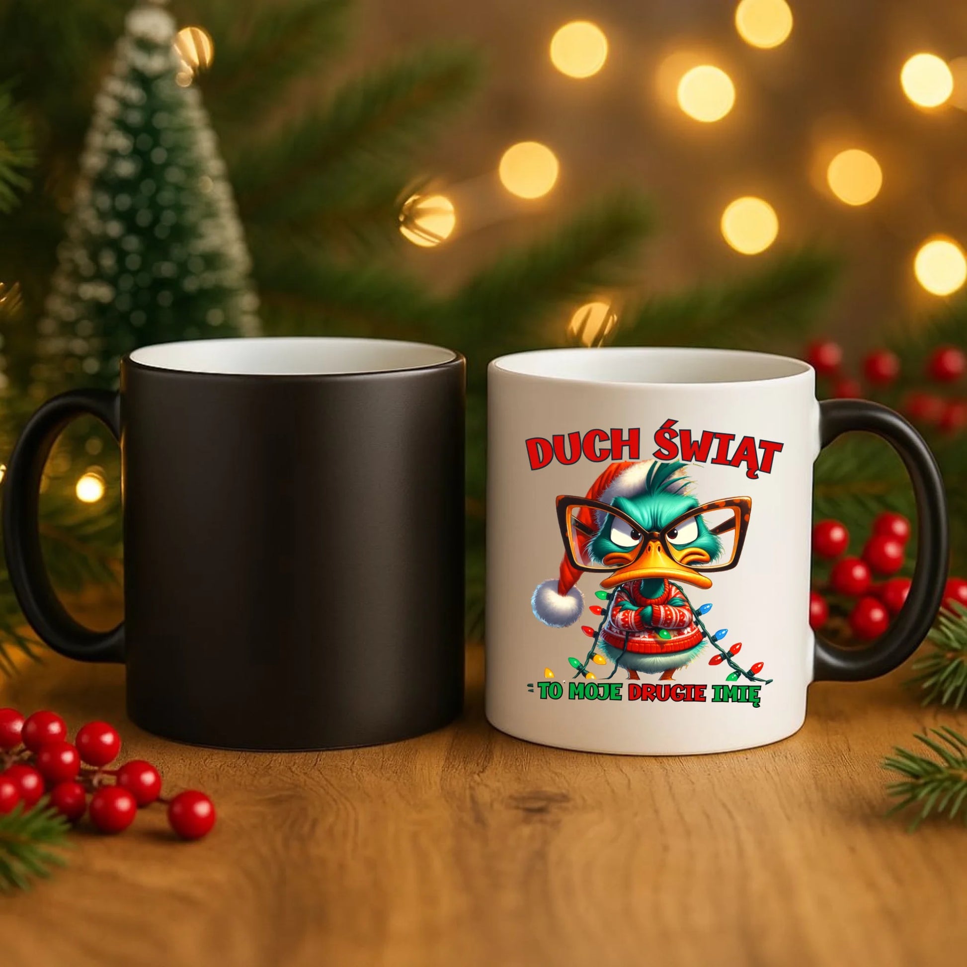 Kubek magiczny świąteczny - Duch Świąt to moje drugie imię BN76 - StoryCups.pl