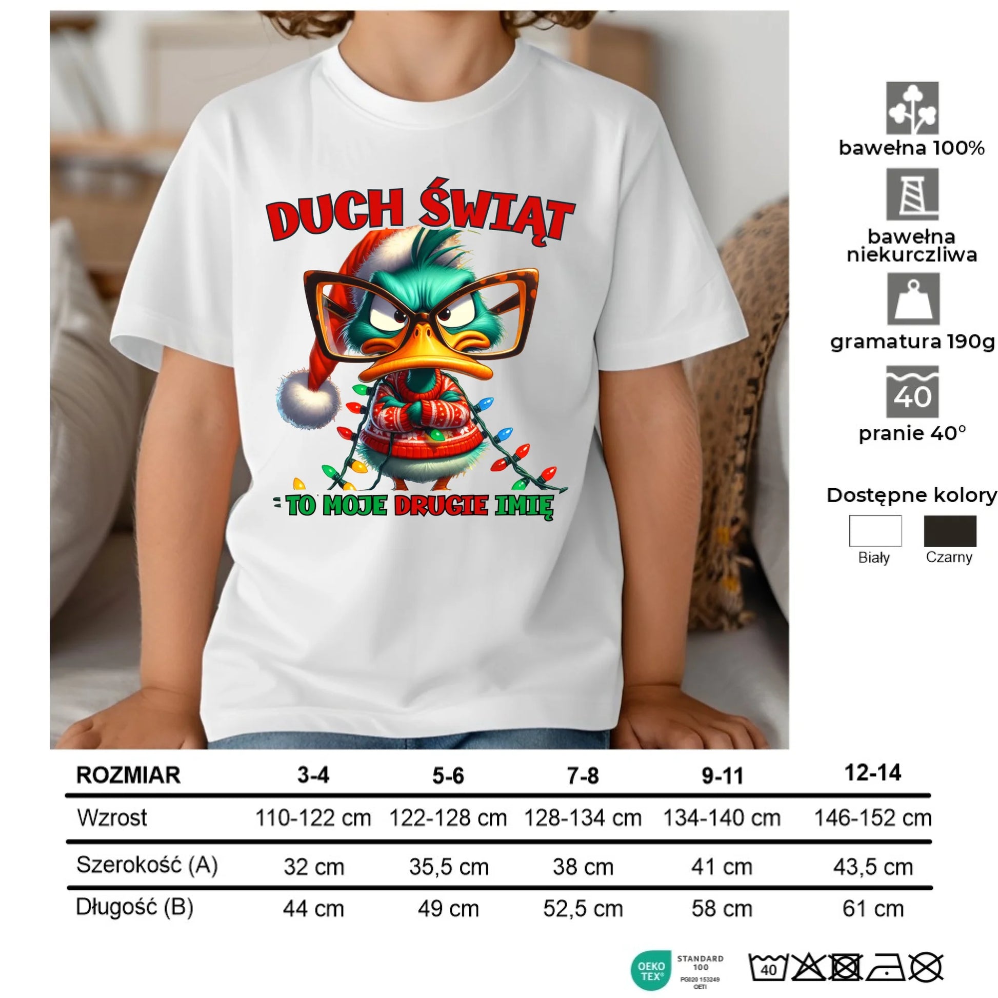 Koszulka dziecięca świąteczna - Duch Świąt to moje drugie imię BN76 - StoryCups.pl