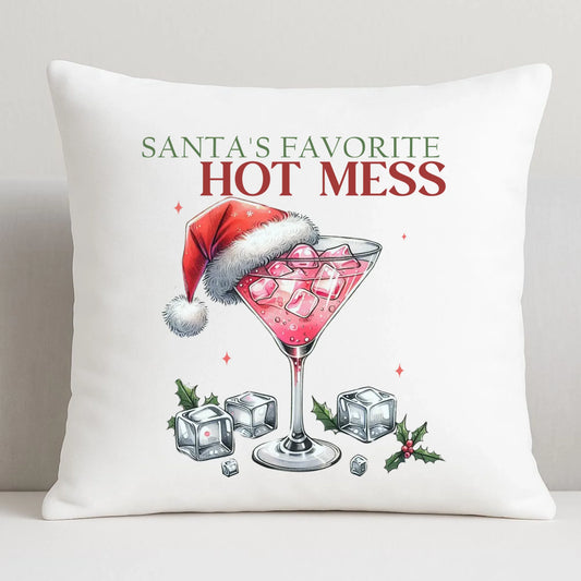 Poduszka świąteczna - Santa's favorite hot mess BN75 - StoryCups.pl