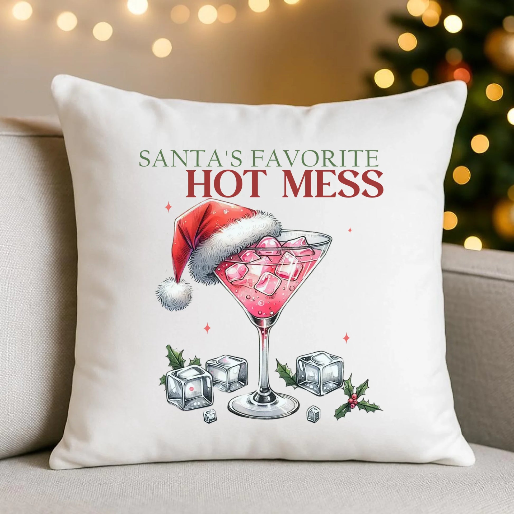 Poduszka świąteczna - Santa's favorite hot mess BN75 - StoryCups.pl