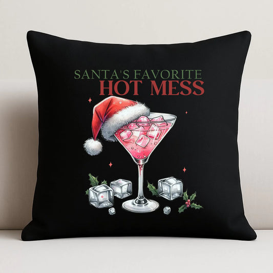 Poduszka dekoracyjna świąteczna - Santa's favorite hot mess BN75 - StoryCups.pl