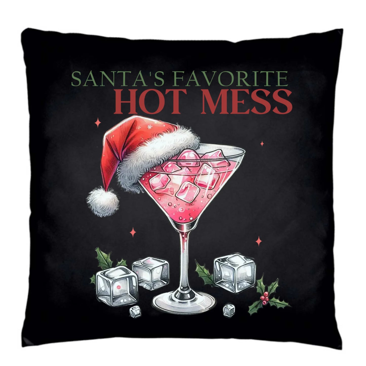 Poduszka dekoracyjna świąteczna - Santa's favorite hot mess BN75 - StoryCups.pl