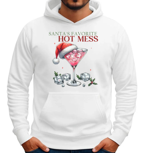 Bluza męska z kapturem świąteczna - Santa's favorite hot mess BN75 - StoryCups.pl