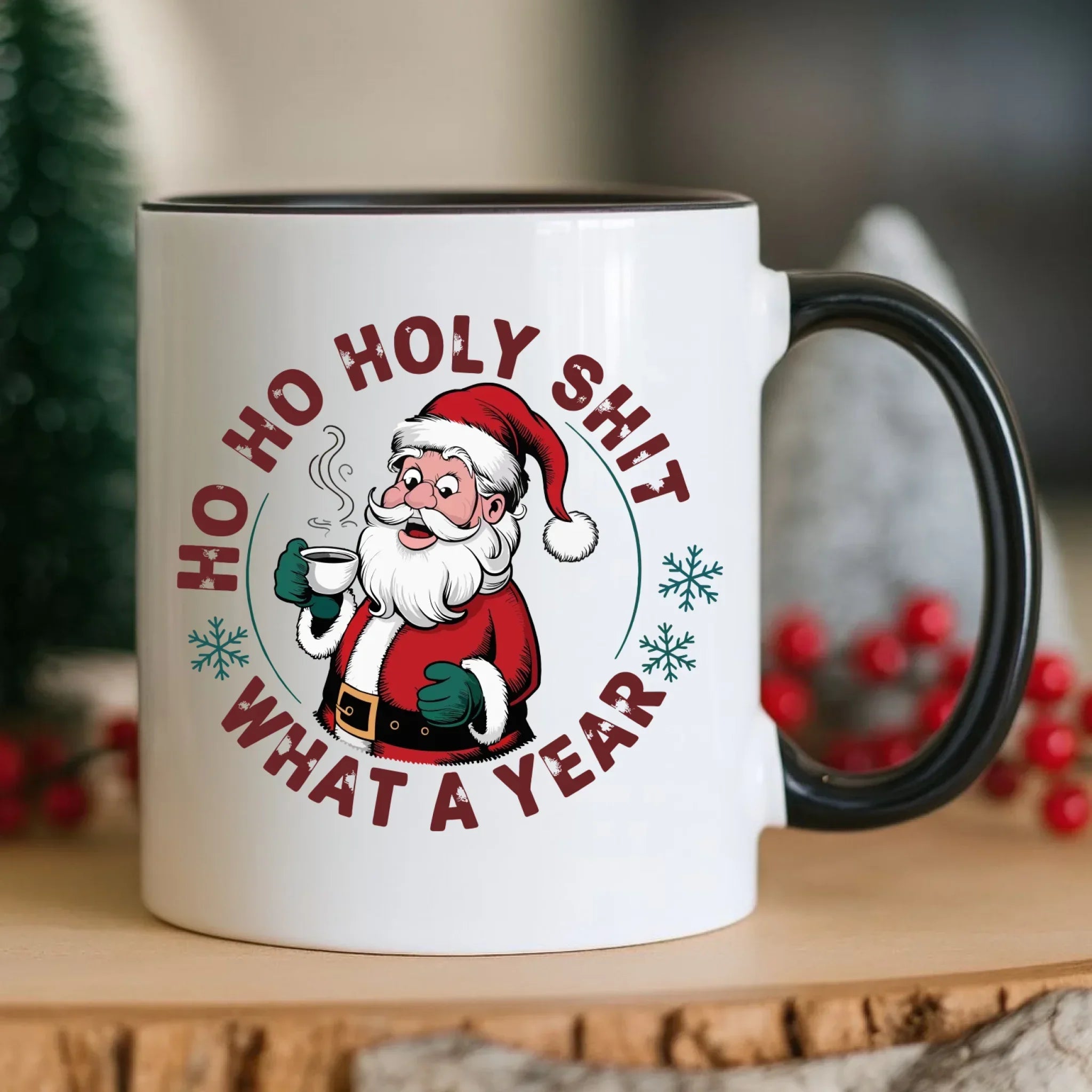 Kubek świąteczny - Ho ho holy shit what a year BN74 - StoryCups.pl