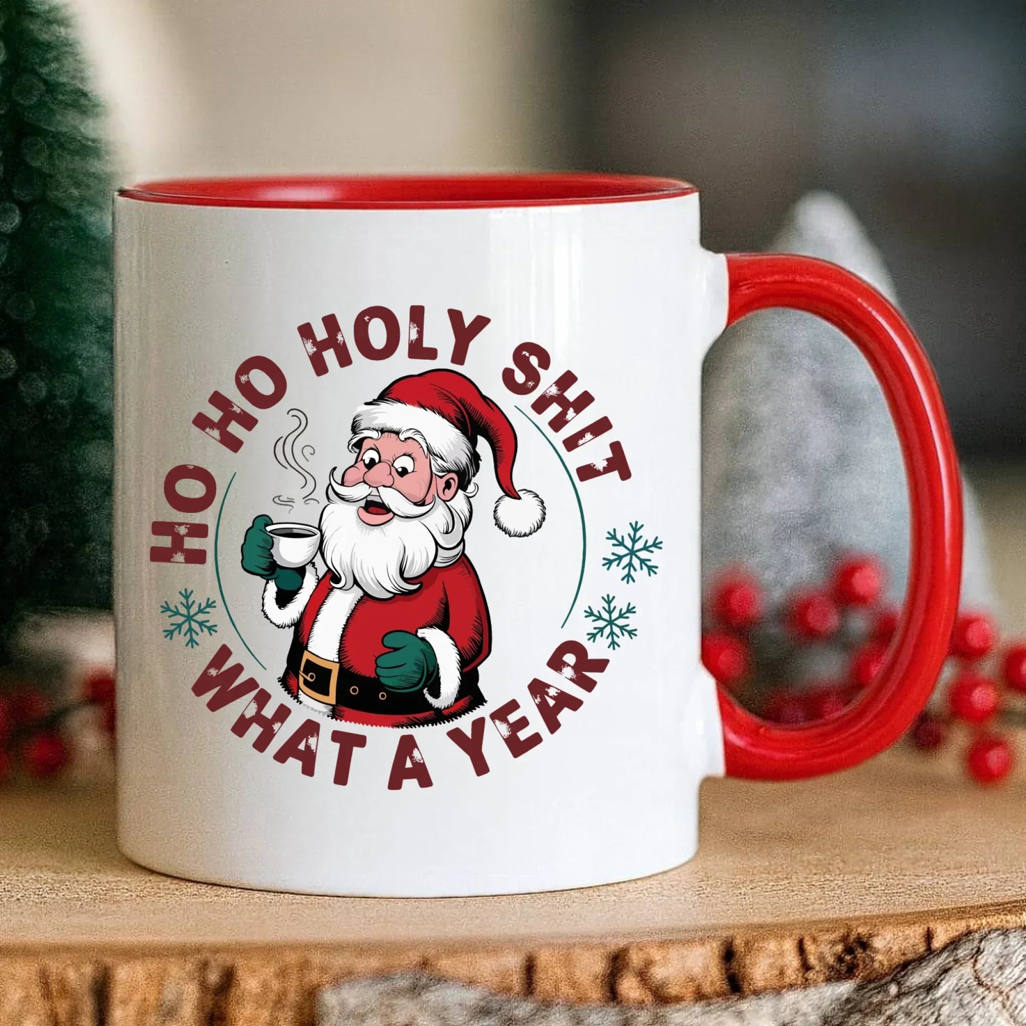 Kubek świąteczny - Ho ho holy shit what a year BN74 - StoryCups.pl