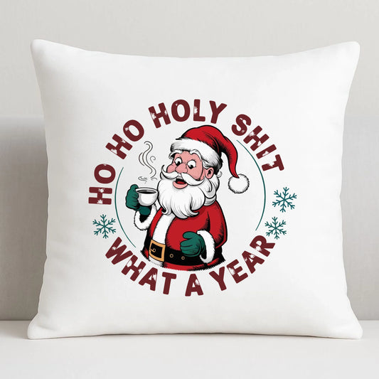 Poduszka świąteczna - Ho ho holy shit what a year BN74 - StoryCups.pl