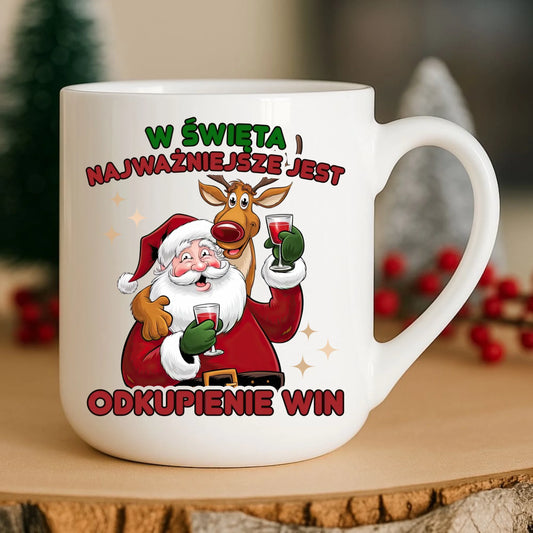 Kubek elegant świąteczny - W święta najważniejsze jest odkupienie win BN73 - StoryCups.pl