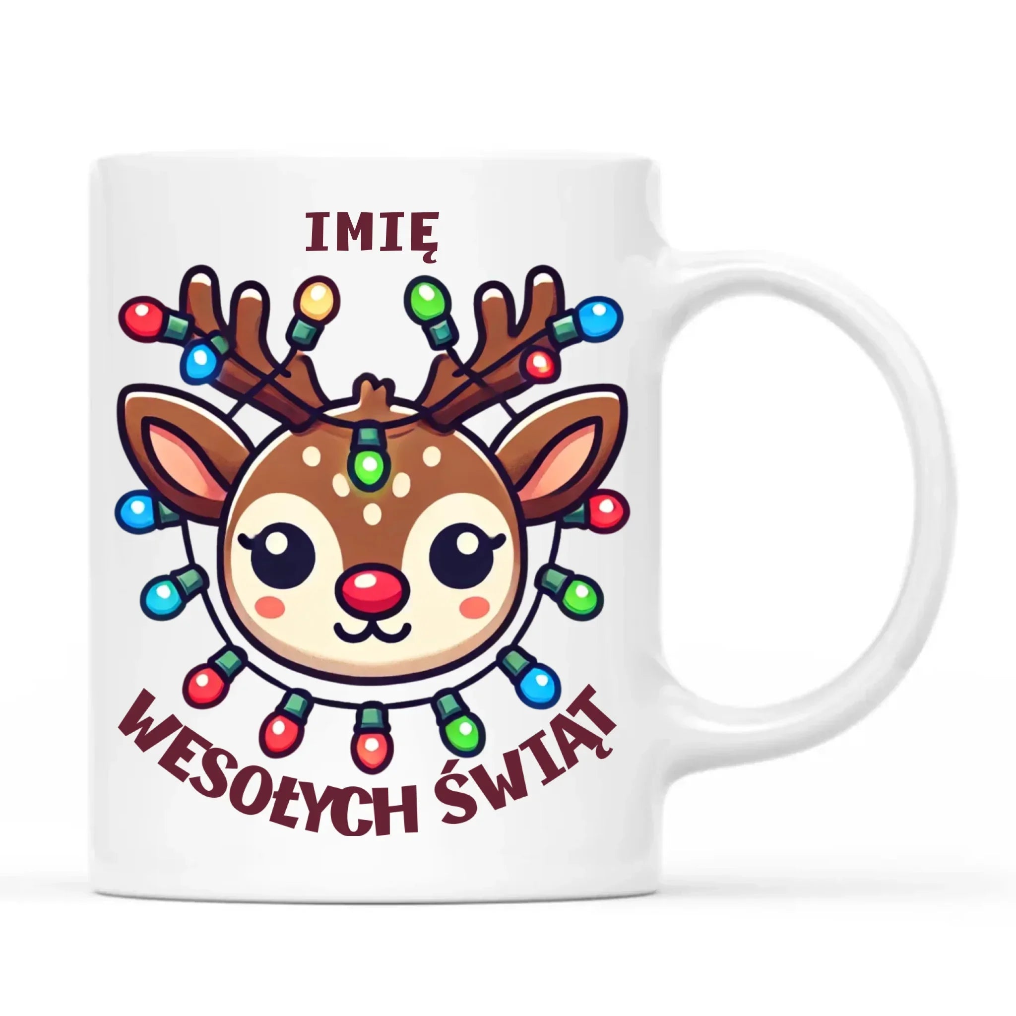 Kubek świąteczny - Renifer Wesołych Świąt - personalizowany BN72 - StoryCups.pl
