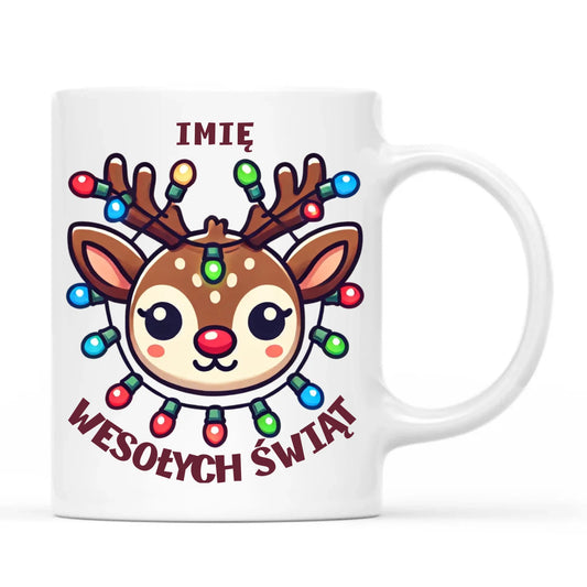 Kubek świąteczny - Renifer Wesołych Świąt - personalizowany BN72
