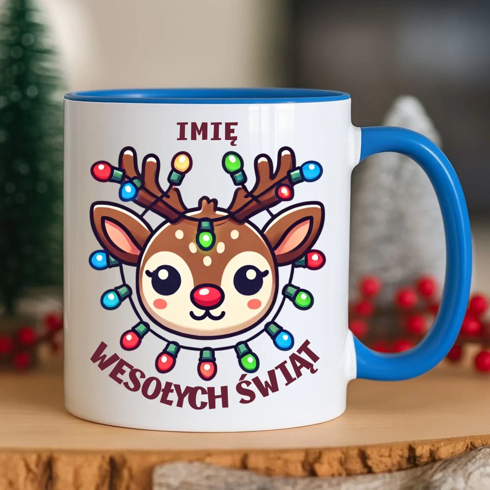 Kubek świąteczny - Renifer Wesołych Świąt - personalizowany BN72 - StoryCups.pl