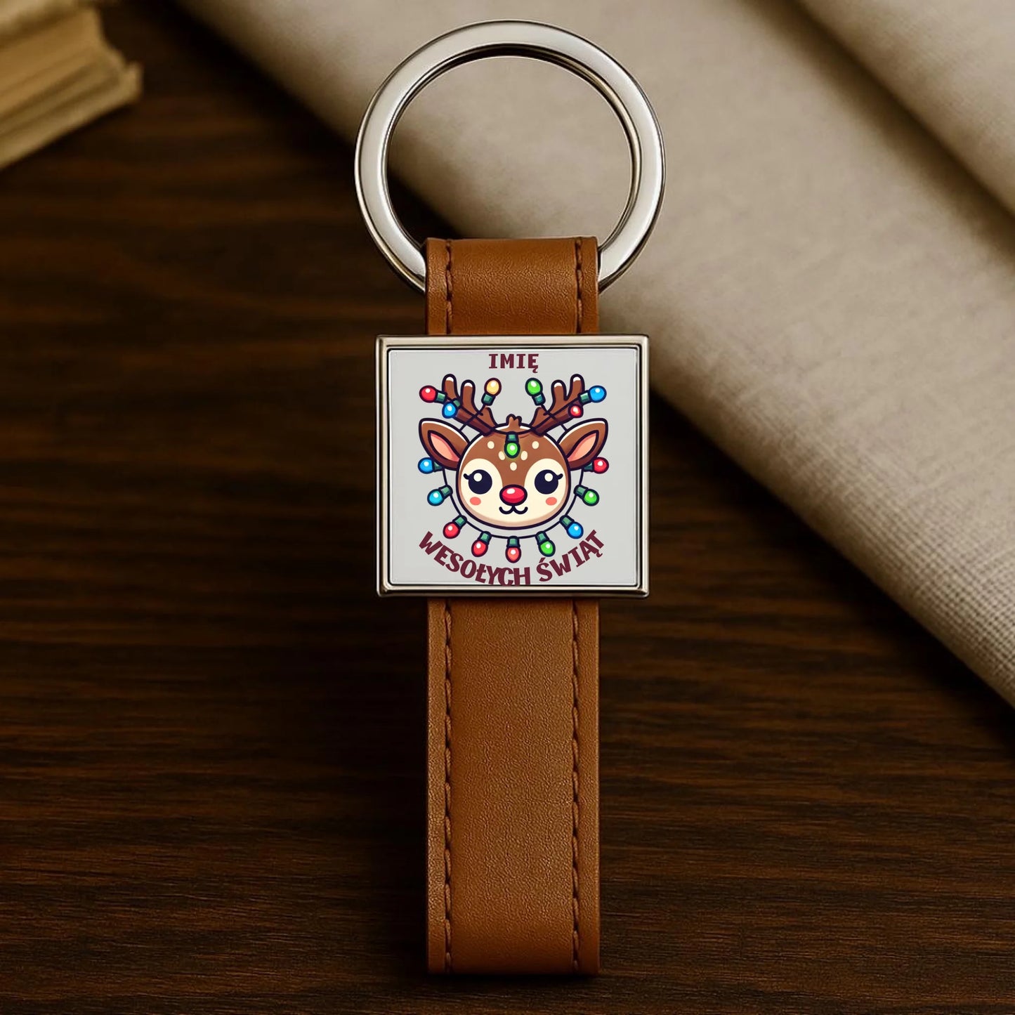 Brelok świąteczny - Renifer Wesołych Świąt - personalizowany BN72