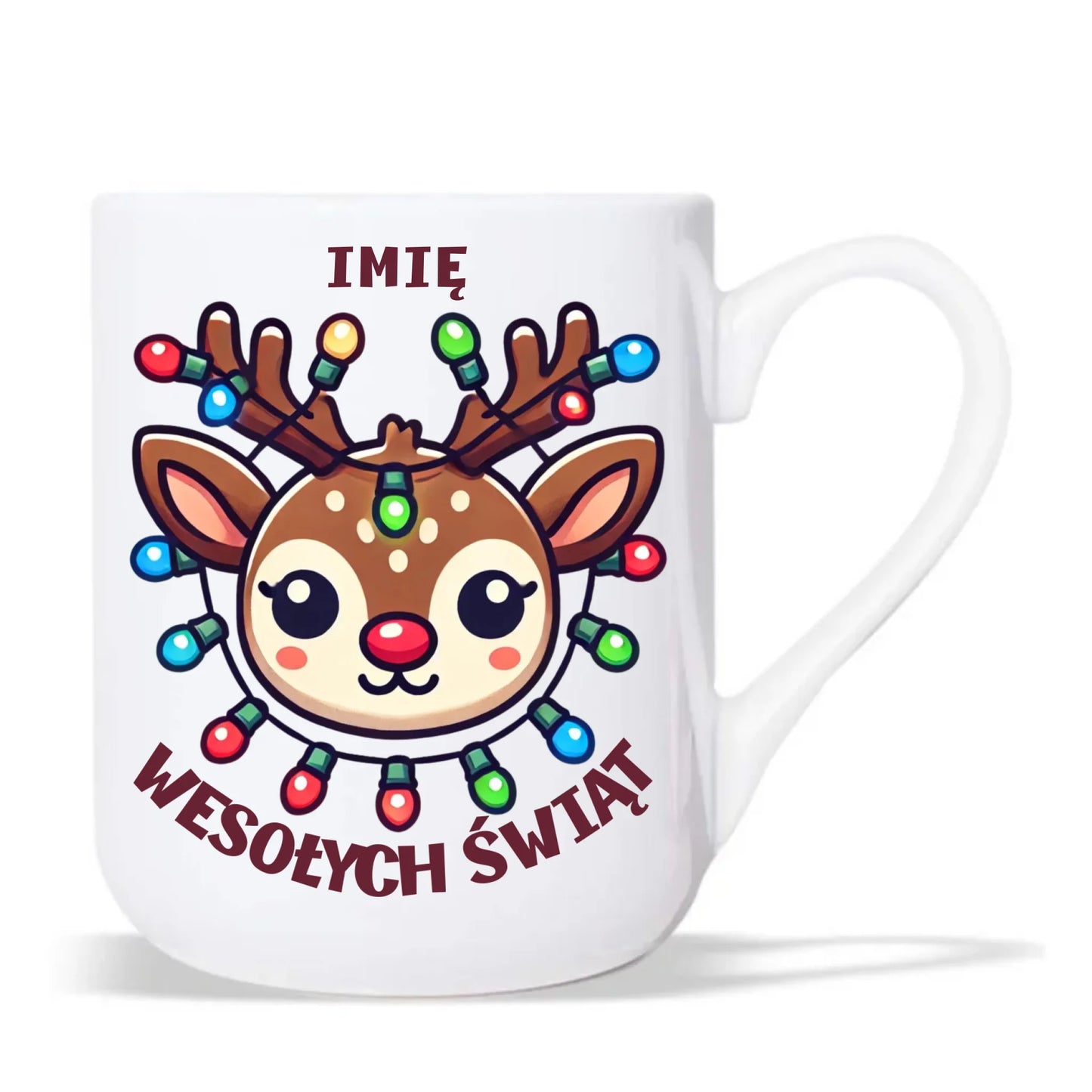 Kubek elegant świąteczny - Renifer Wesołych Świąt - personalizowana BN72