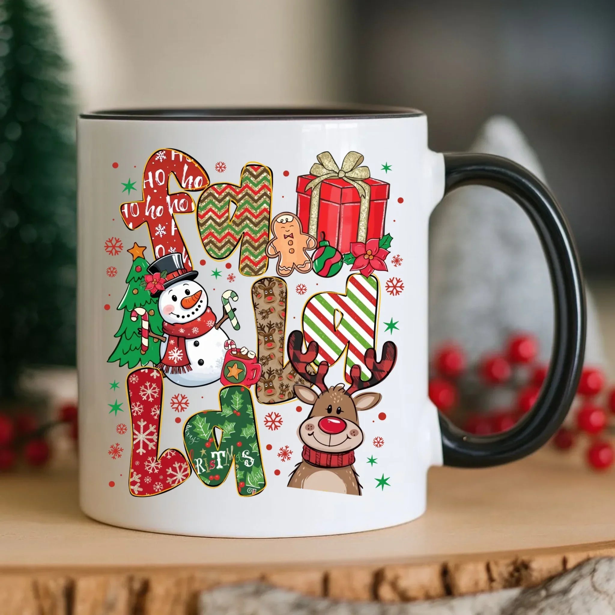 Kubek świąteczny - Fa la la BN71 - StoryCups.pl