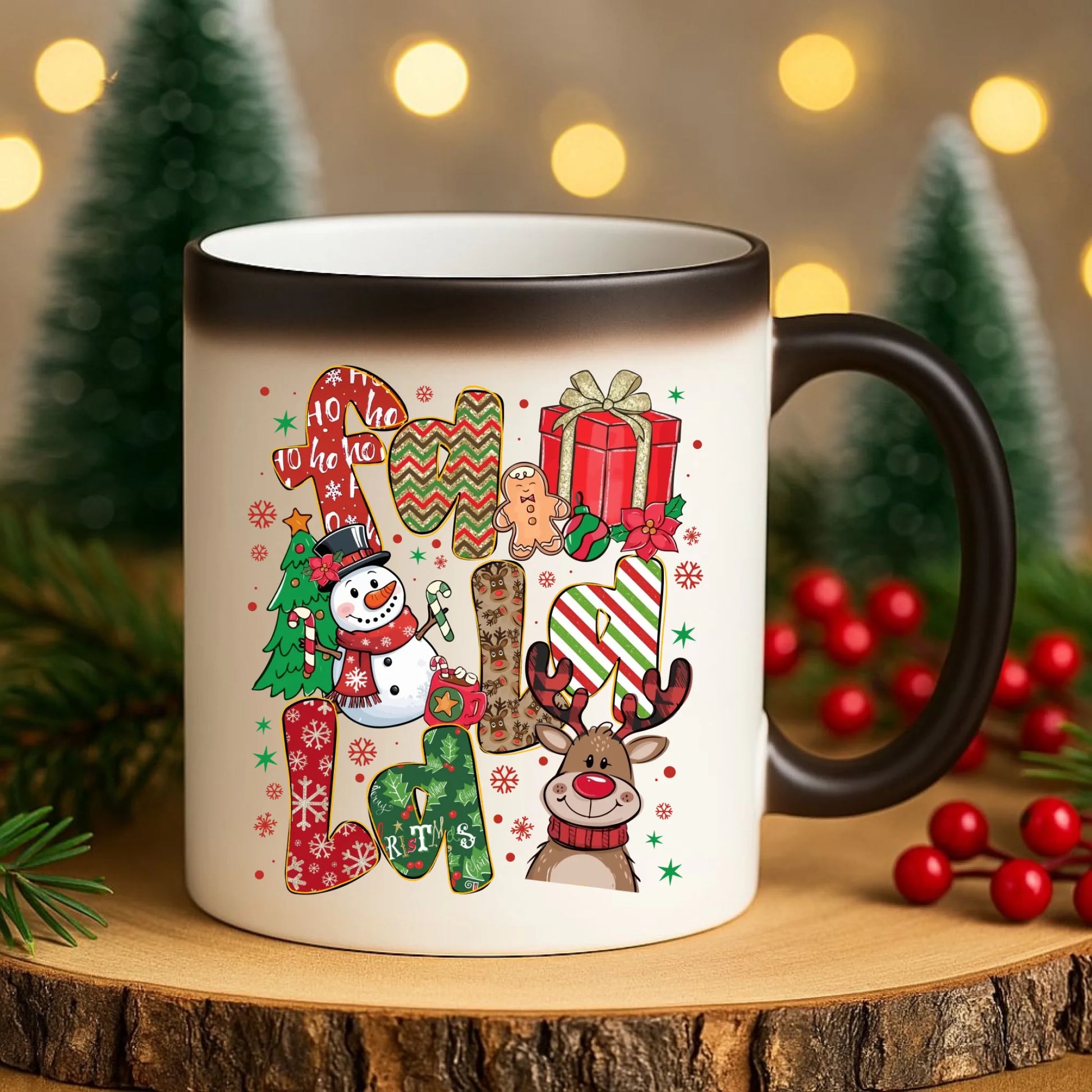 Kubek magiczny świąteczny - Fa la la BN71 - StoryCups.pl