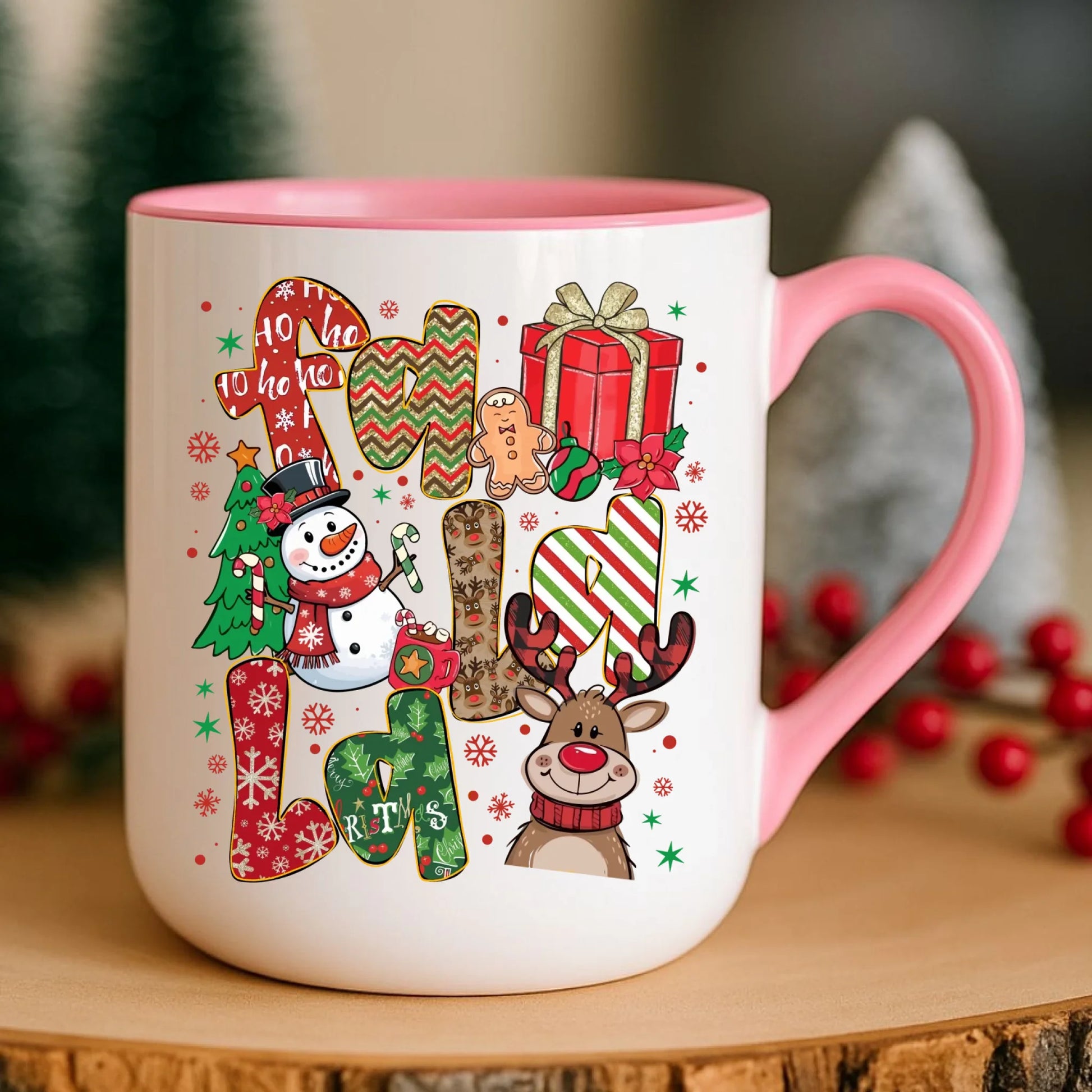 Kubek elegant świąteczny - Fa la la BN71 - StoryCups.pl