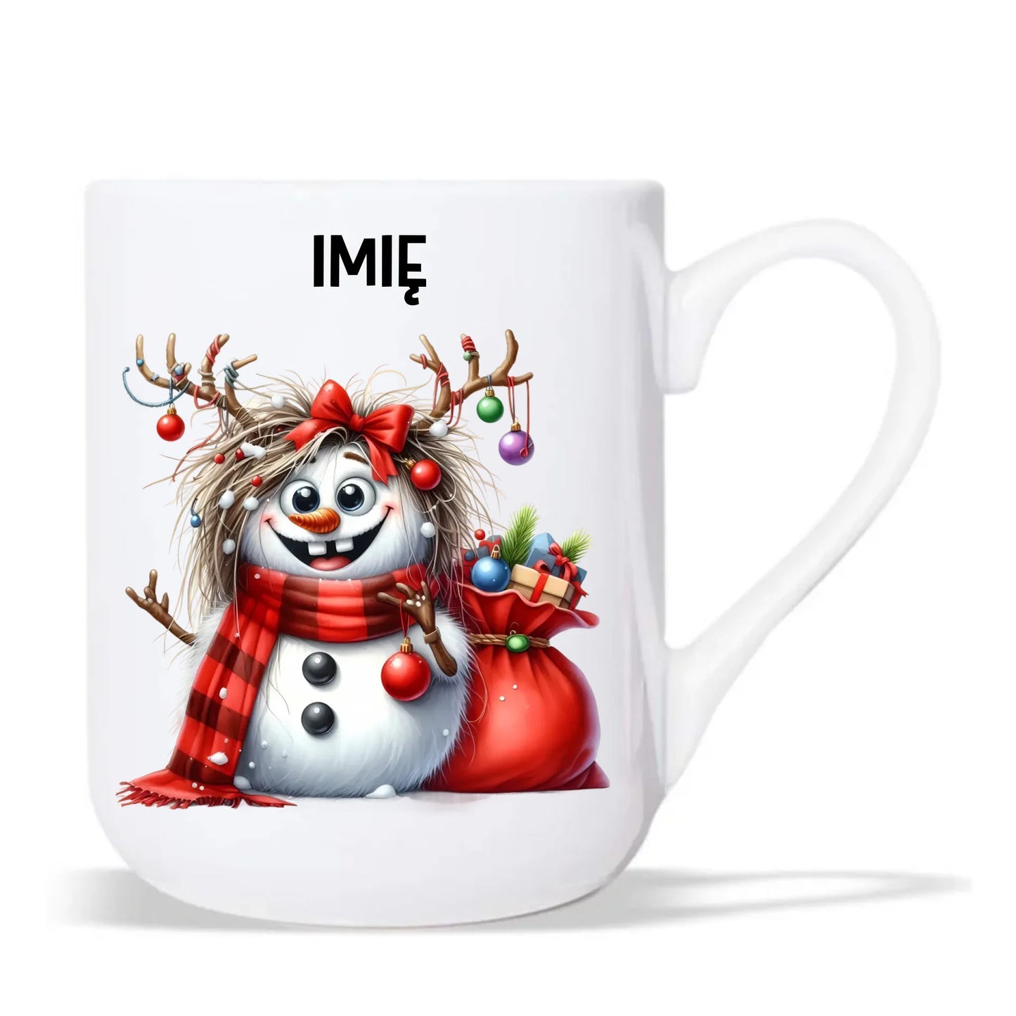 Kubek elegant świąteczny - Bałwanek - personalizowany BN70 - StoryCups.pl