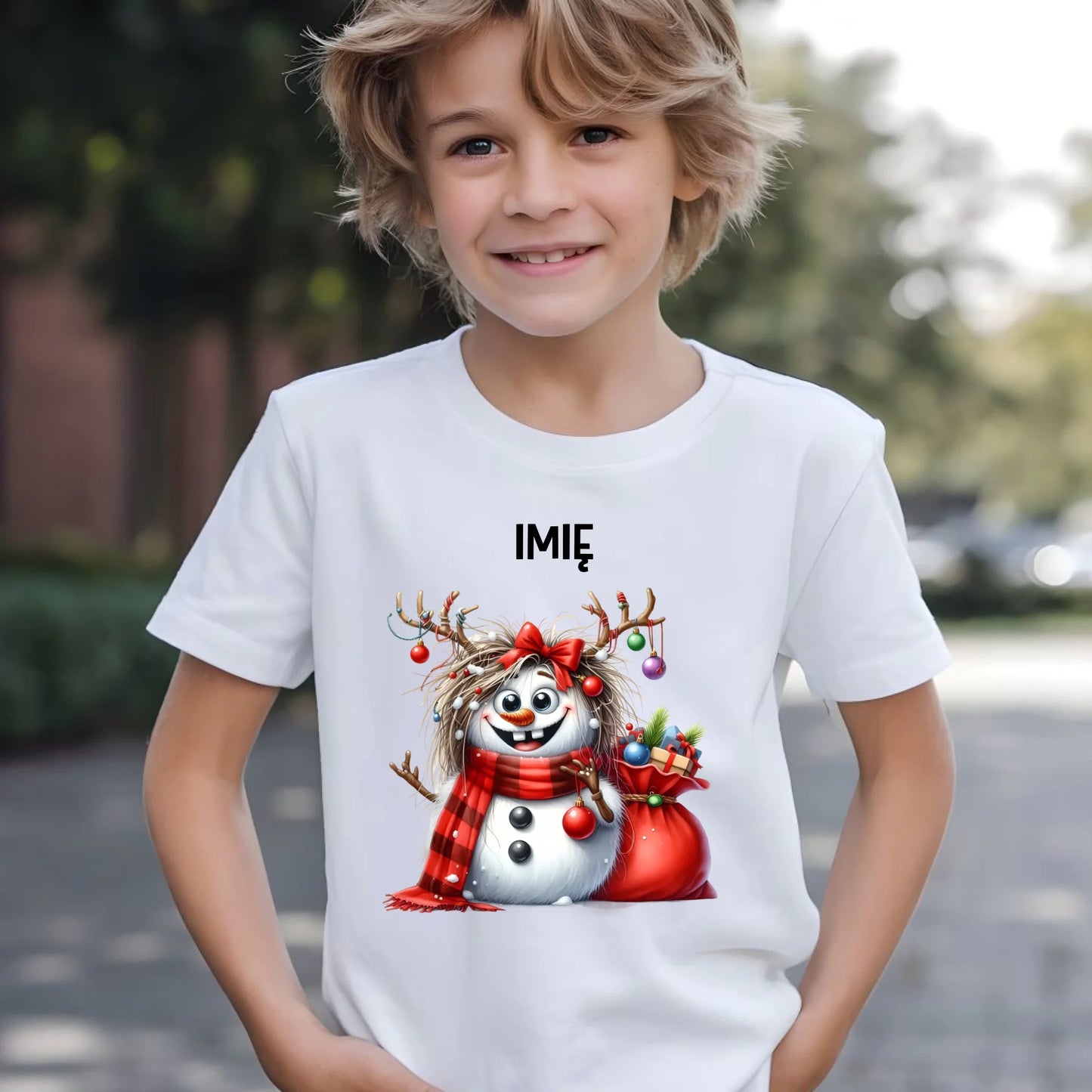Koszulka dziecięca świąteczna - Bałwanek - personalizowana BN70 - StoryCups.pl
