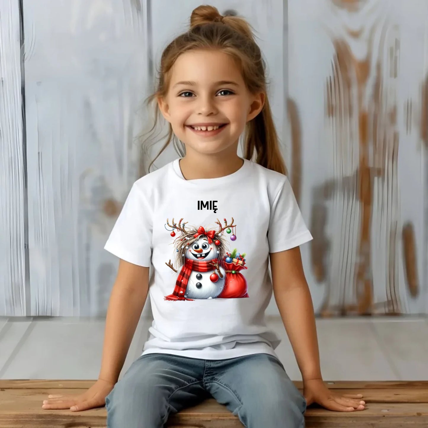Koszulka dziecięca świąteczna - Bałwanek - personalizowana BN70 - StoryCups.pl