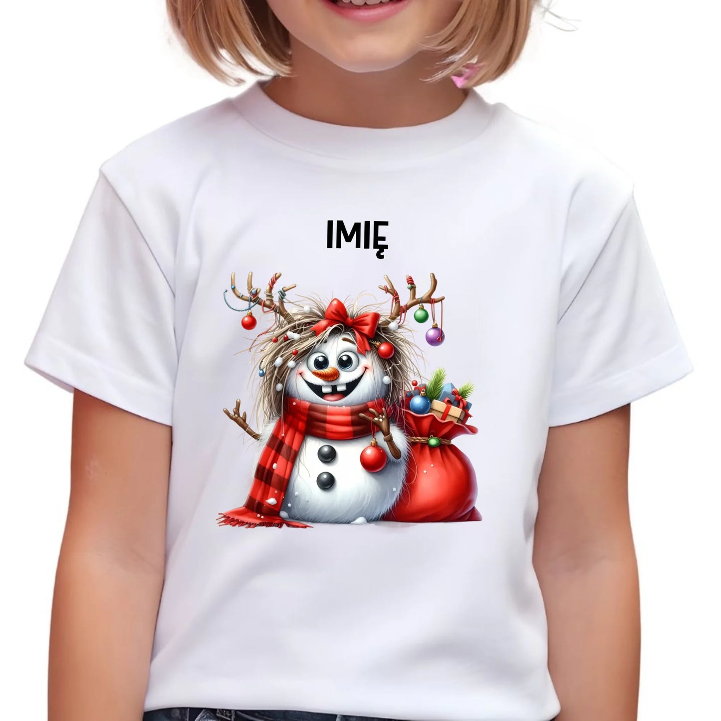 Koszulka dziecięca świąteczna - Bałwanek - personalizowana BN70 - StoryCups.pl