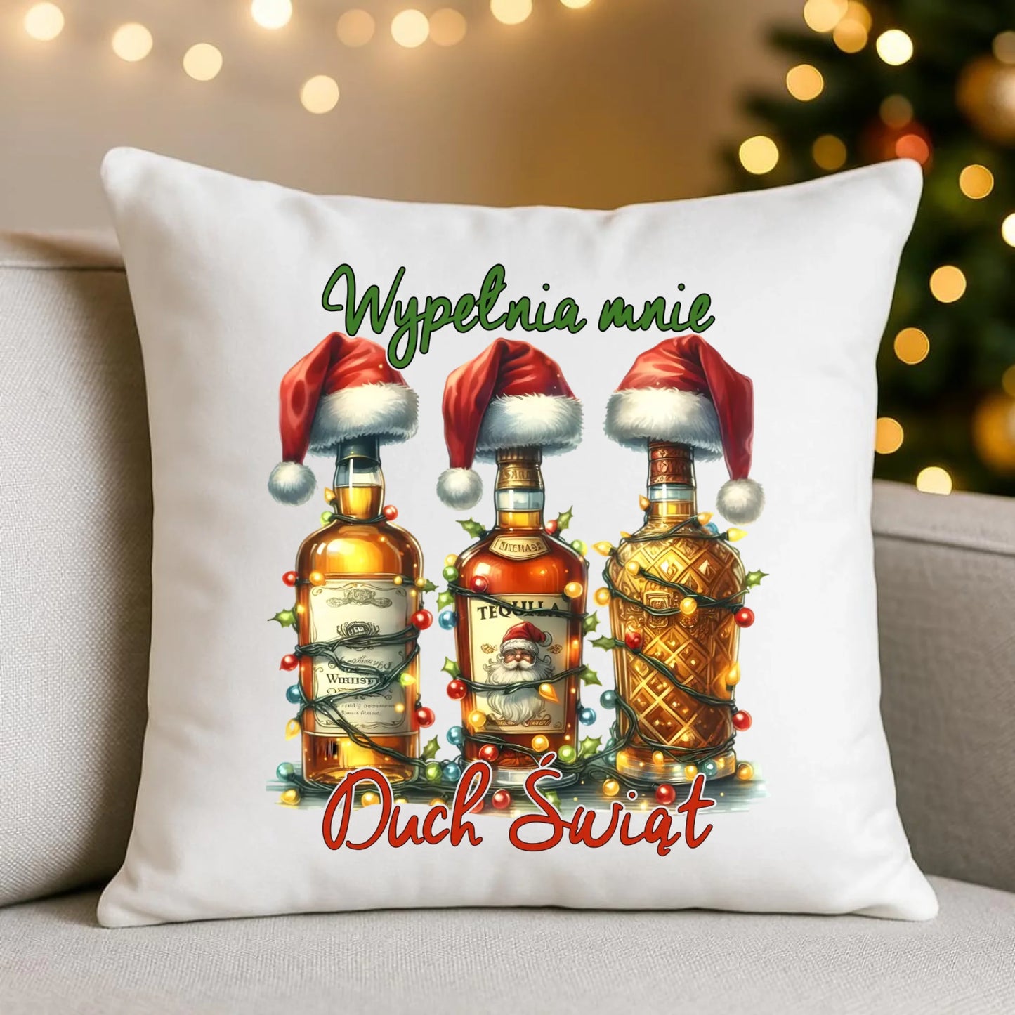 Poduszka świąteczna - Wypełnia mnie Duch Świąt BN69 - StoryCups.pl