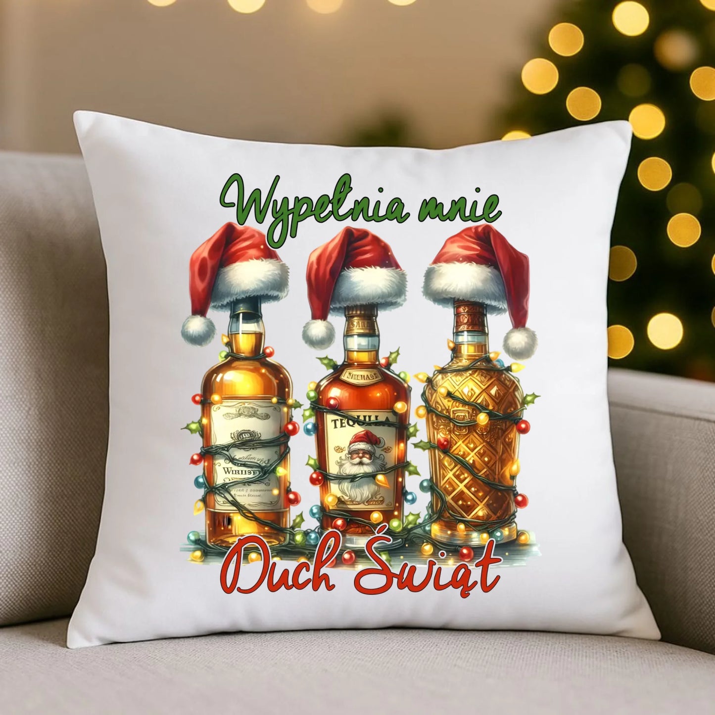Poduszka świąteczna - Wypełnia mnie Duch Świąt BN69 - StoryCups.pl