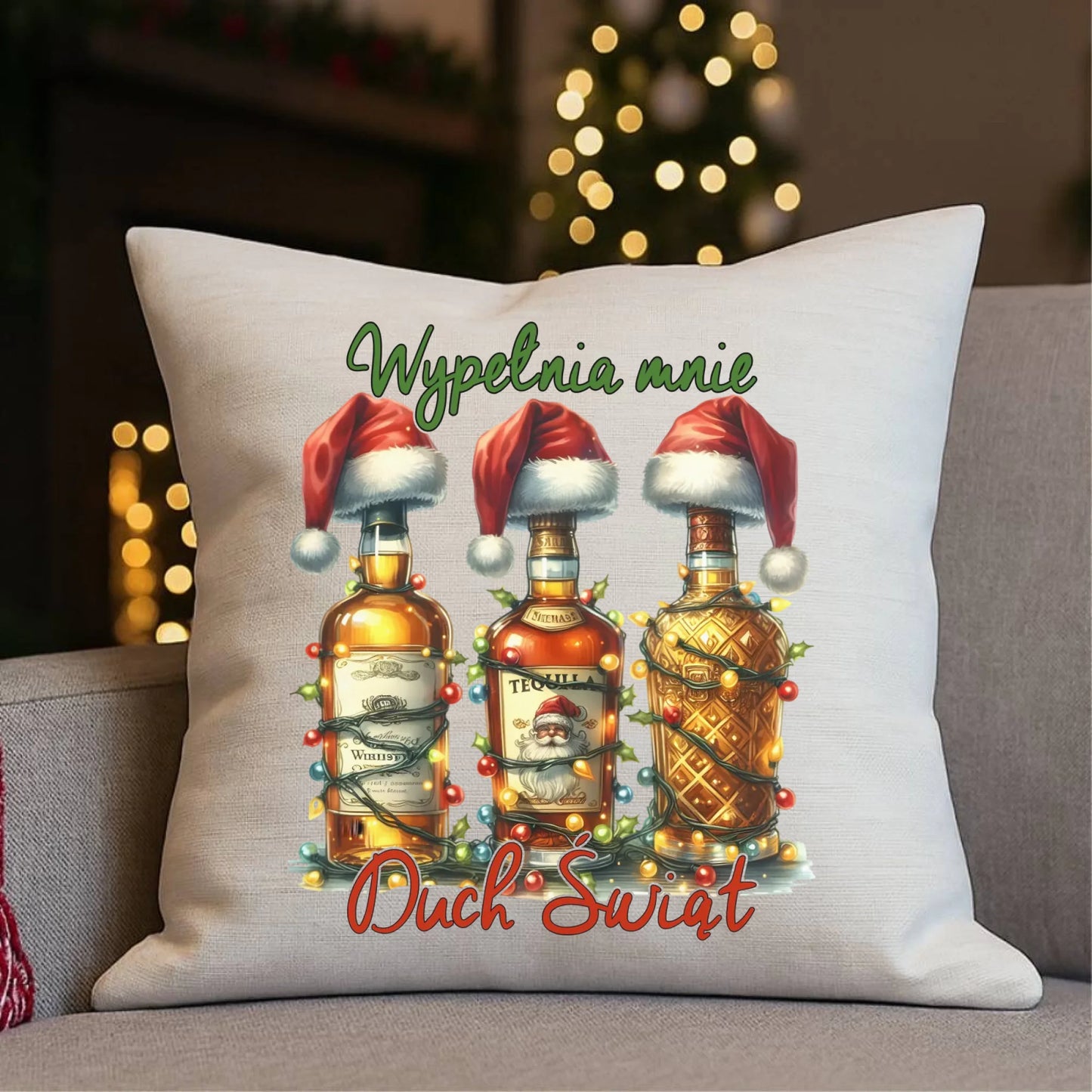 Poduszka świąteczna - Wypełnia mnie Duch Świąt BN69 - StoryCups.pl