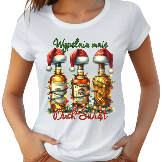 Koszulka damska świąteczna - Wypełnia mnie Duch Świąt BN69 - StoryCups.pl