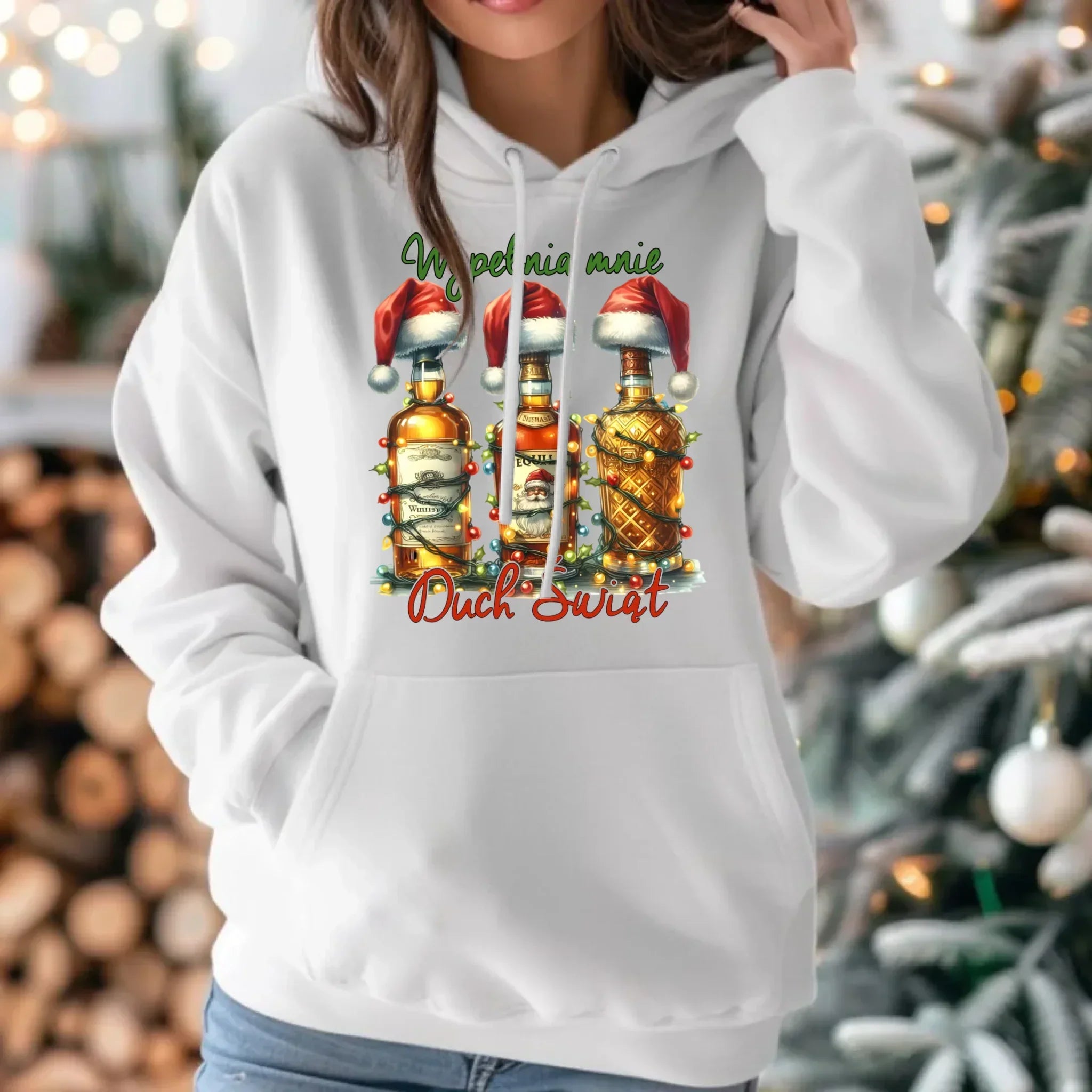 Bluza damska z kapturem świąteczna - Wypełnia mnie Duch Świąt BN69 - StoryCups.pl