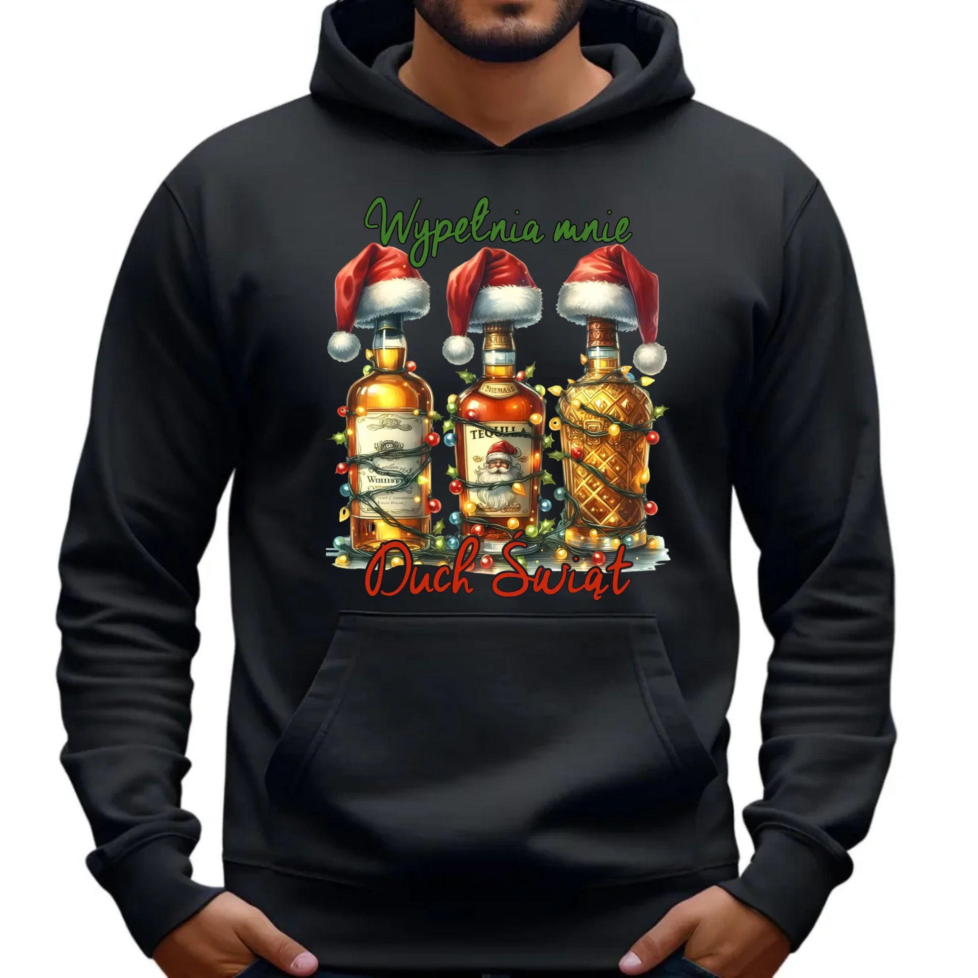 Bluza męska z kapturem świąteczna - Wypełnia mnie Duch Świąt BN69 - StoryCups.pl