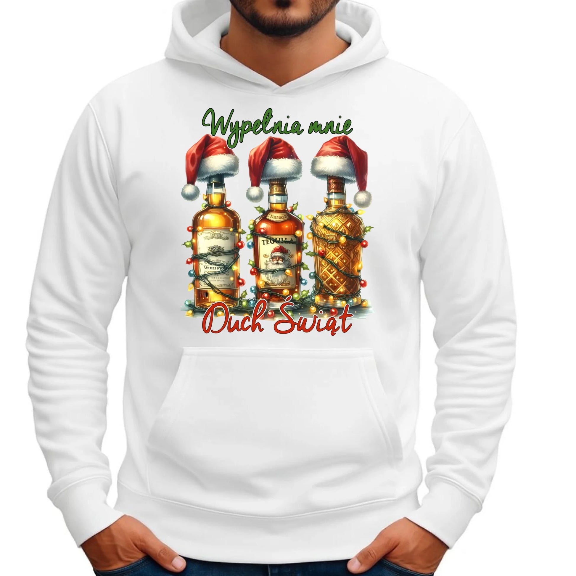Bluza męska z kapturem świąteczna - Wypełnia mnie Duch Świąt BN69 - StoryCups.pl