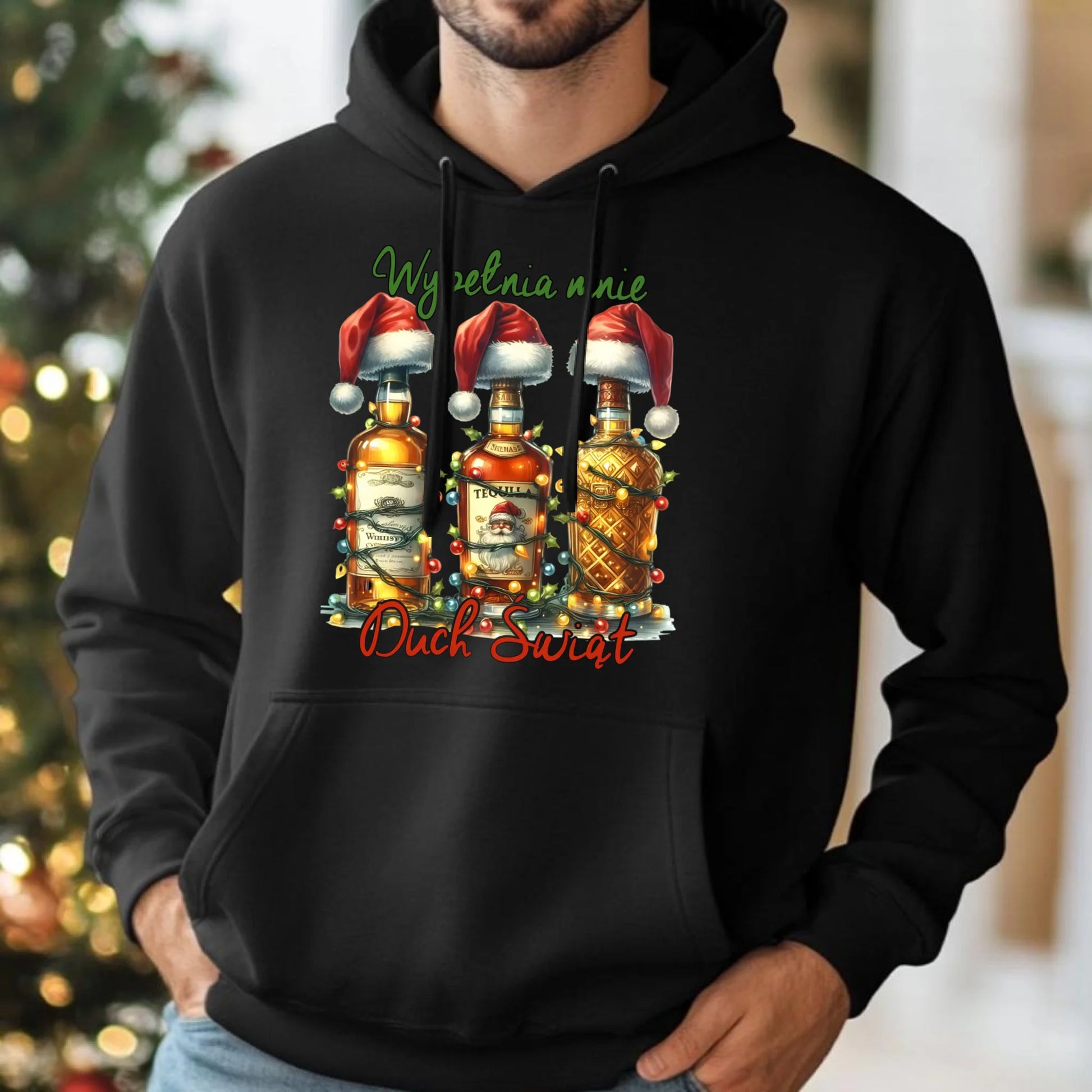 Bluza męska z kapturem świąteczna - Wypełnia mnie Duch Świąt BN69 - StoryCups.pl