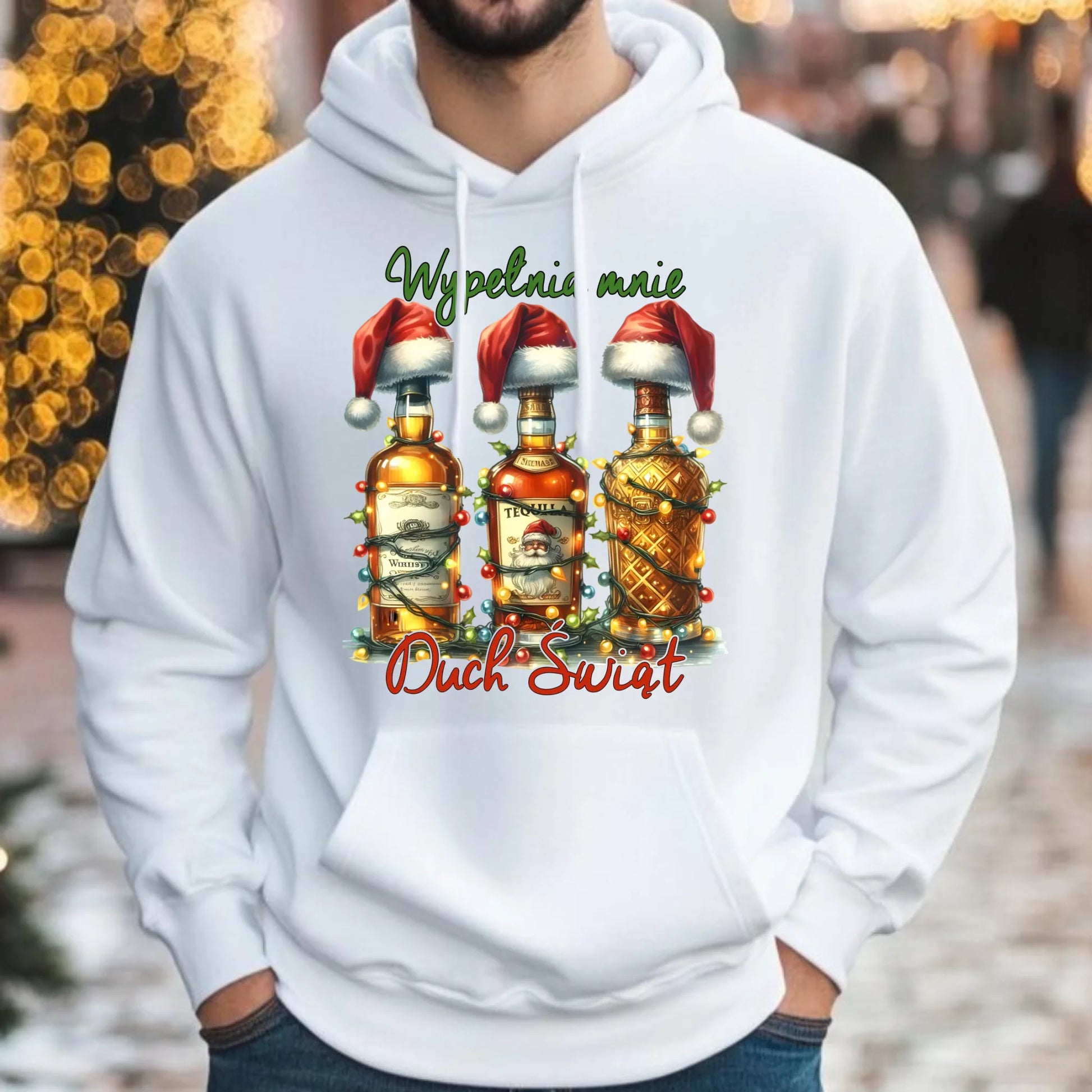 Bluza męska z kapturem świąteczna - Wypełnia mnie Duch Świąt BN69 - StoryCups.pl